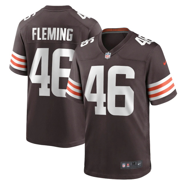 mens nike don fleming brown cleveland browns retired player jersey